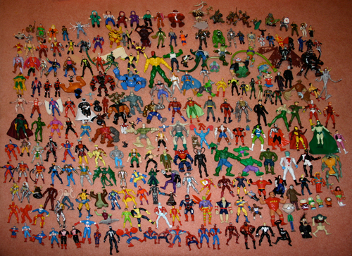 Marvel and DC super hero action figure collection 