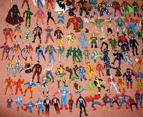 Marvel and DC super hero action figure collection 