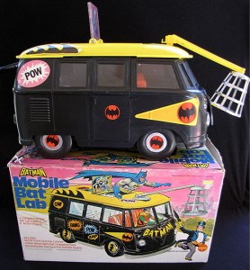 1974 vintage Mego Batman mobile bat lab