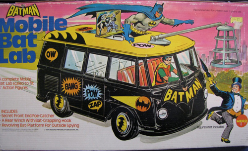 1974 vintage Mego Batman mobile bat lab