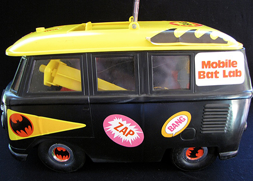 1974 vintage Mego Batman mobile bat lab