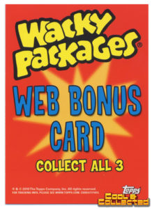 wacky packs Series 10 bonus card
