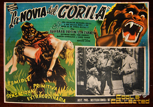 mexican lobby card for "bride of the gorilla" B-Movie