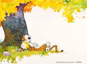 original Calvin and Hobbes painting by Bill Watterson up for auction at Heritage