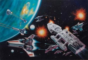 battlestar galactica original art painting