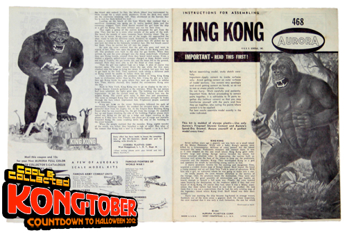 vintage 1966 king kong aurora model kit box