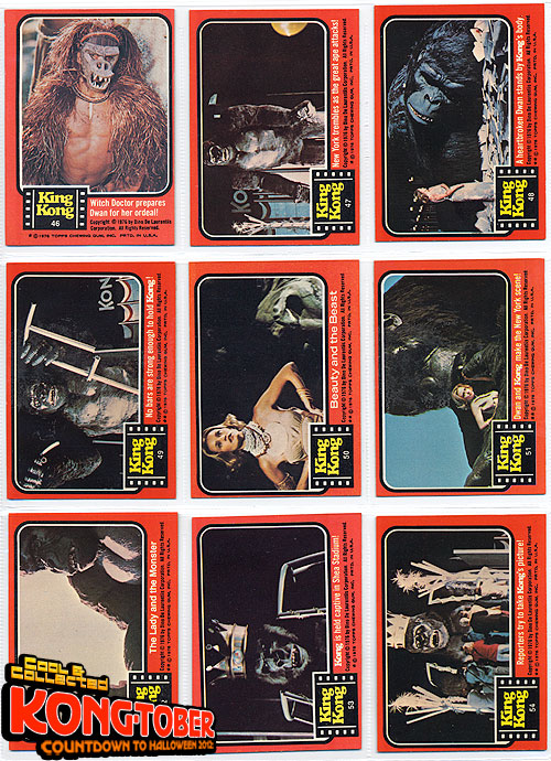 king kong topps trading cards 1976