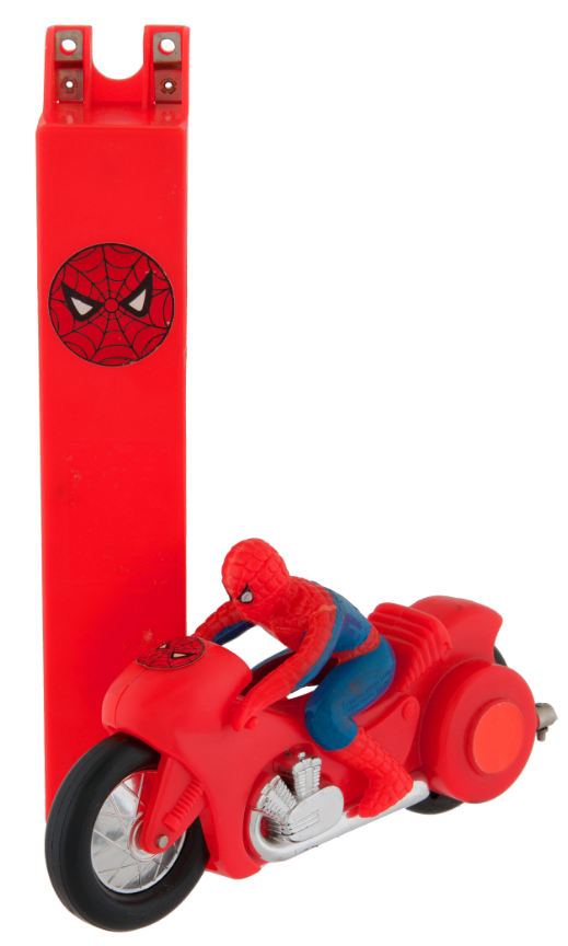 spiderman on a motorcycle vintage toy