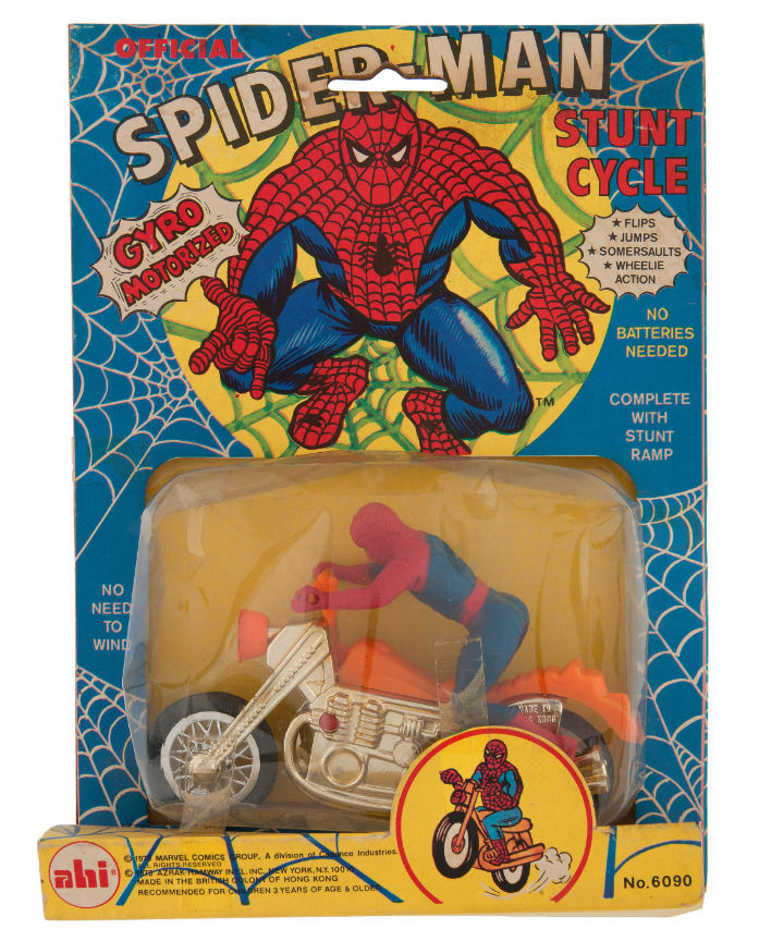 spiderman on a motorcycle vintage toy